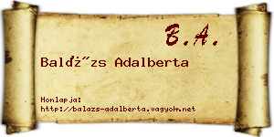 Balázs Adalberta névjegykártya